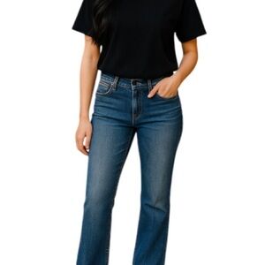 LEVIS 512 Perfectly Slimming Button Flap Bootcut Jeans Blue Light-wash Size 8